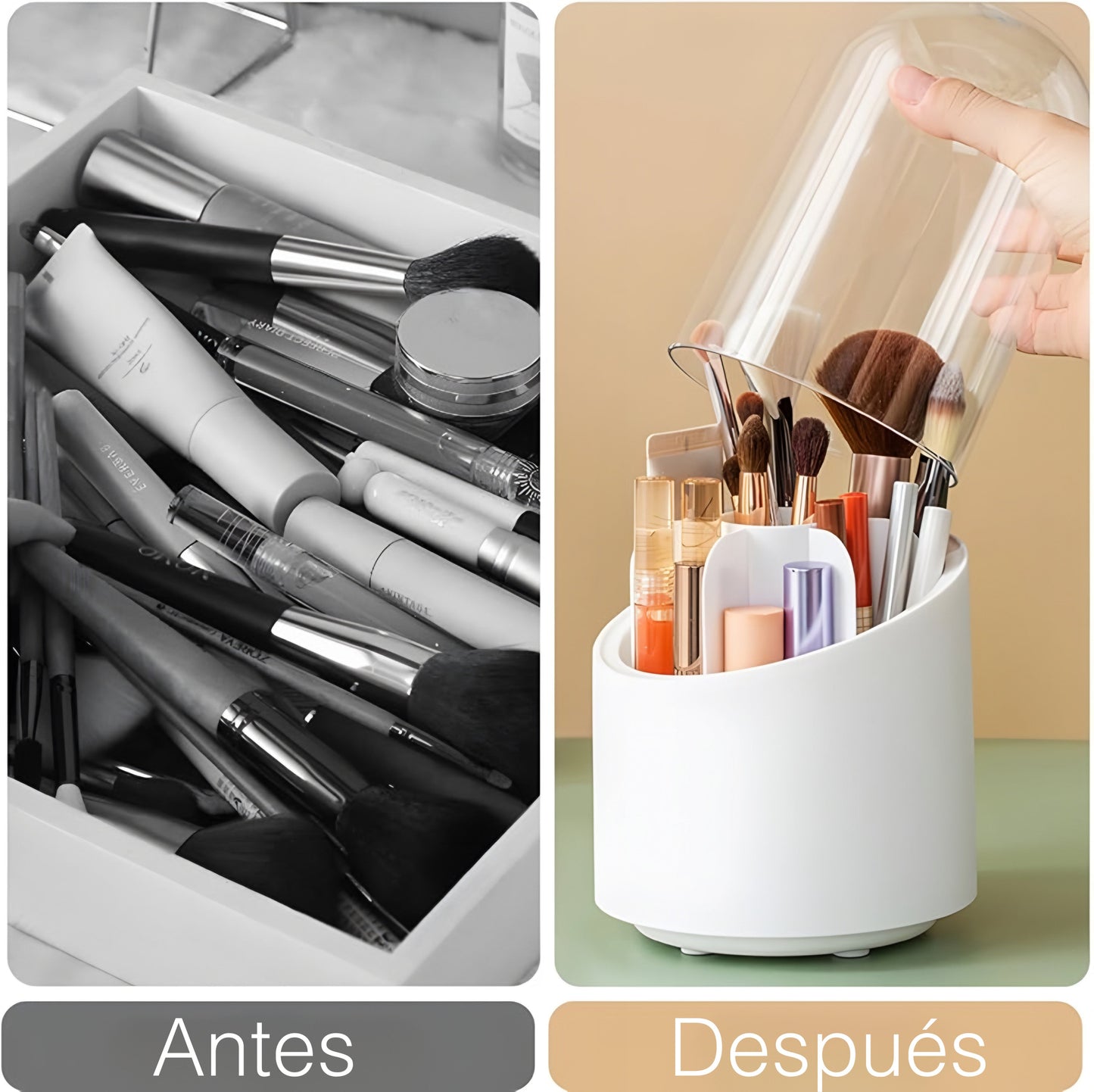 Cubo de almacenamiento para brochas