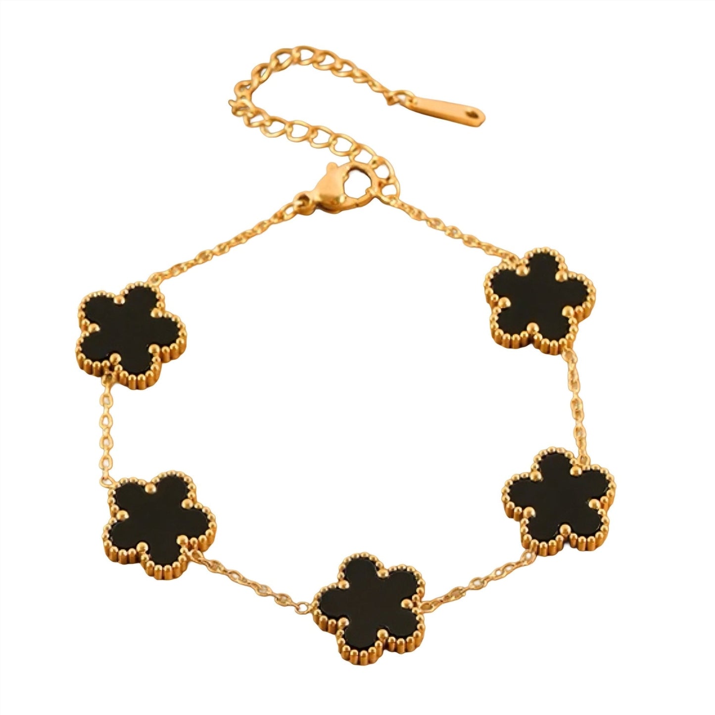 Pulsera Flor de Cinco Pétalos negro