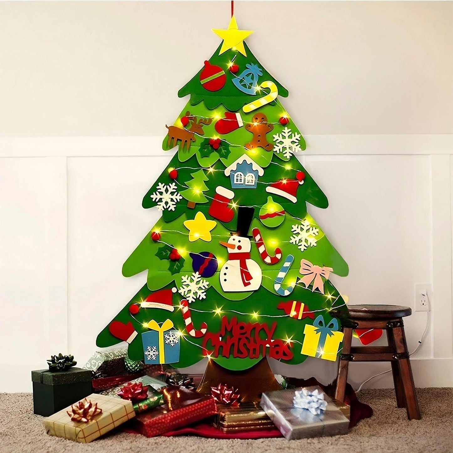 Árbol de Navidad + 25 Decoraciones + 3m de Luces