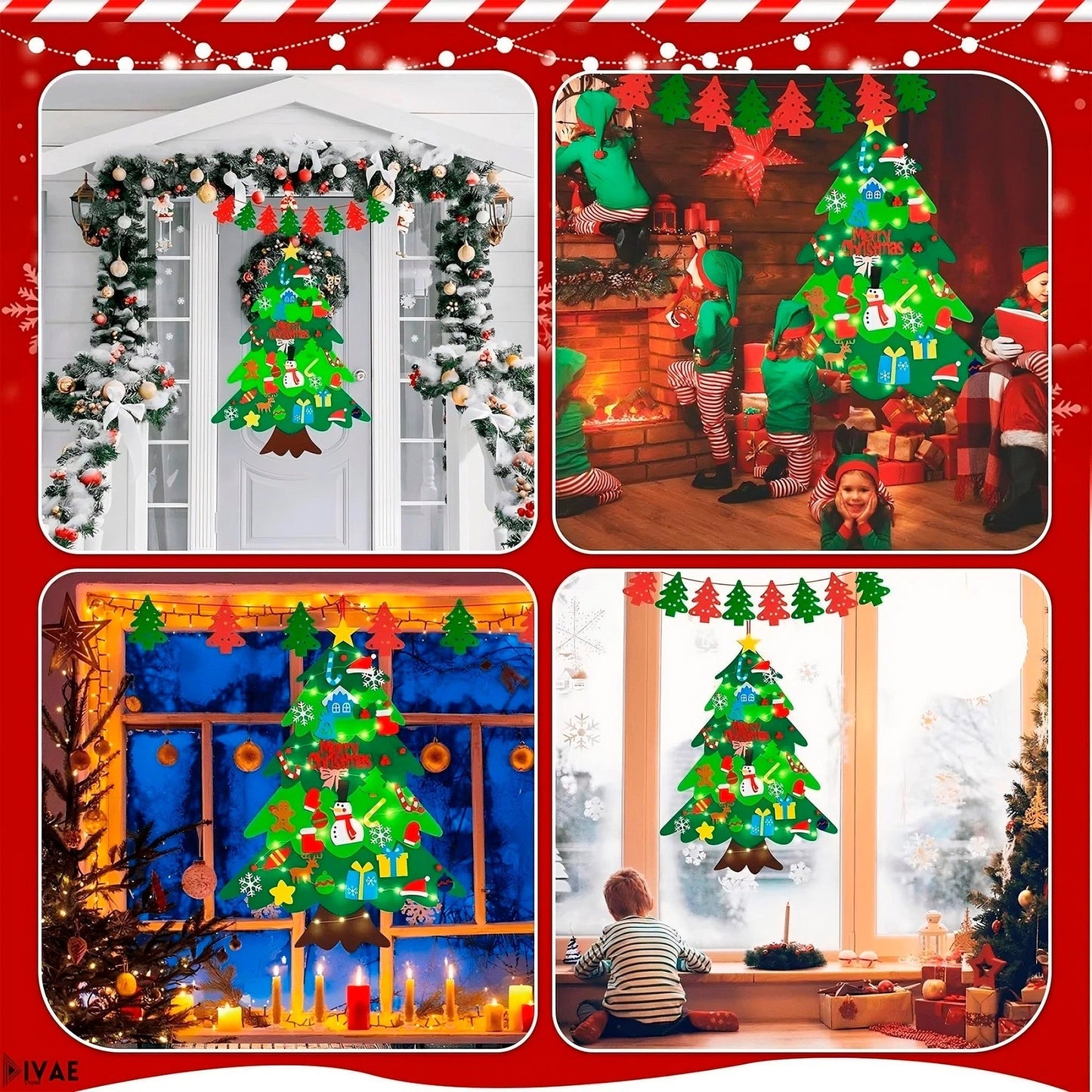 Árbol de Navidad + 25 Decoraciones + 3m de Luces