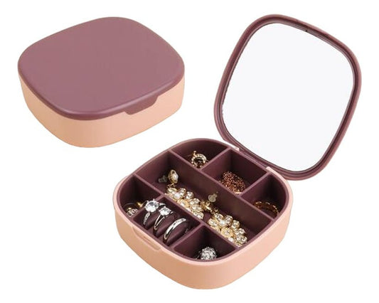 Mini joyero con espejo de viaje
