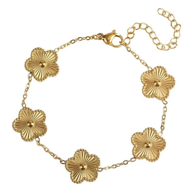 Pulsera Flor de Cinco Pétalos dorado