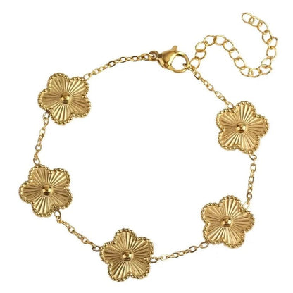 Pulsera Flor de Cinco Pétalos dorado