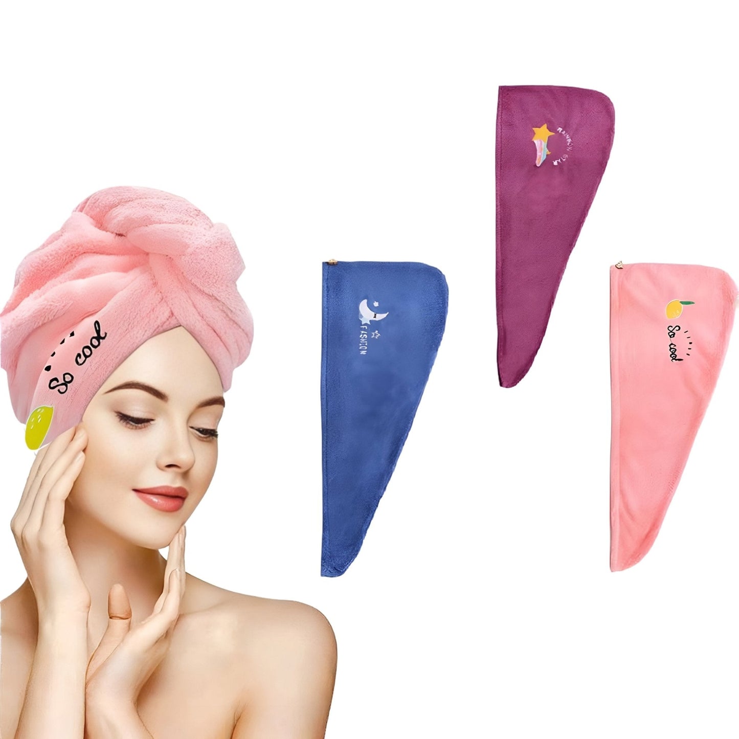 Set 2 toalla para el Cabello (color sultido)